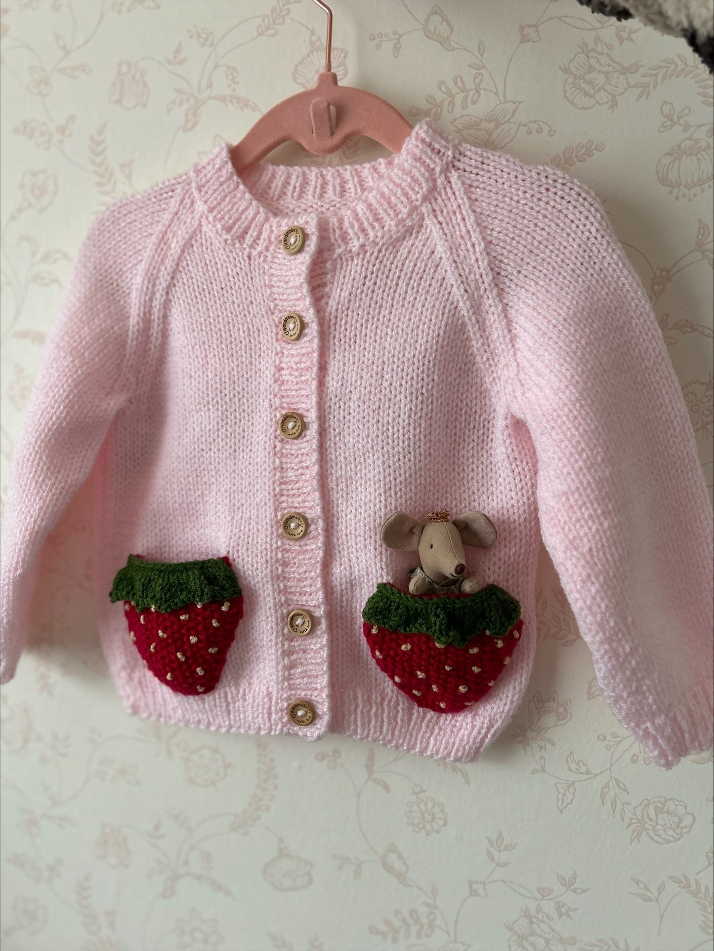 Made to Order - The Strawberry Pocket Handknitted Cardi