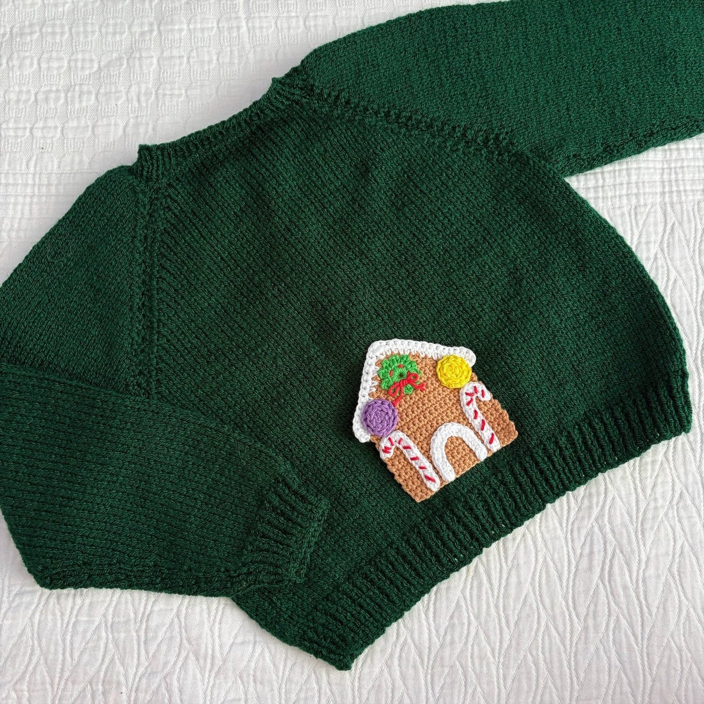 Age 1-2 Years Handknitted Gingerbread House Cardi