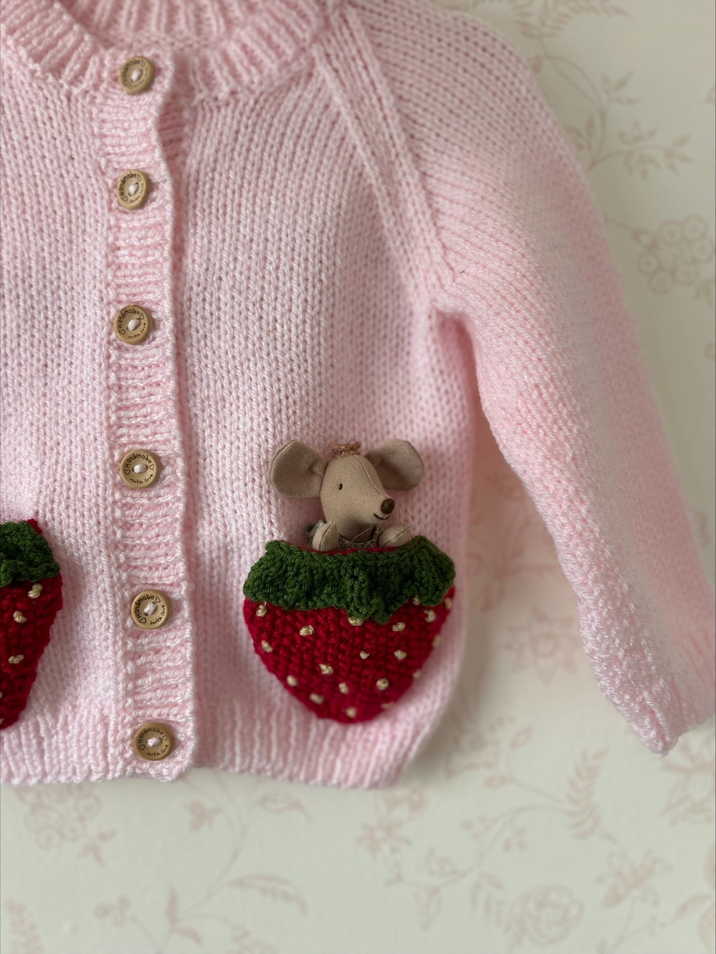 Made to Order - The Strawberry Pocket Handknitted Cardi