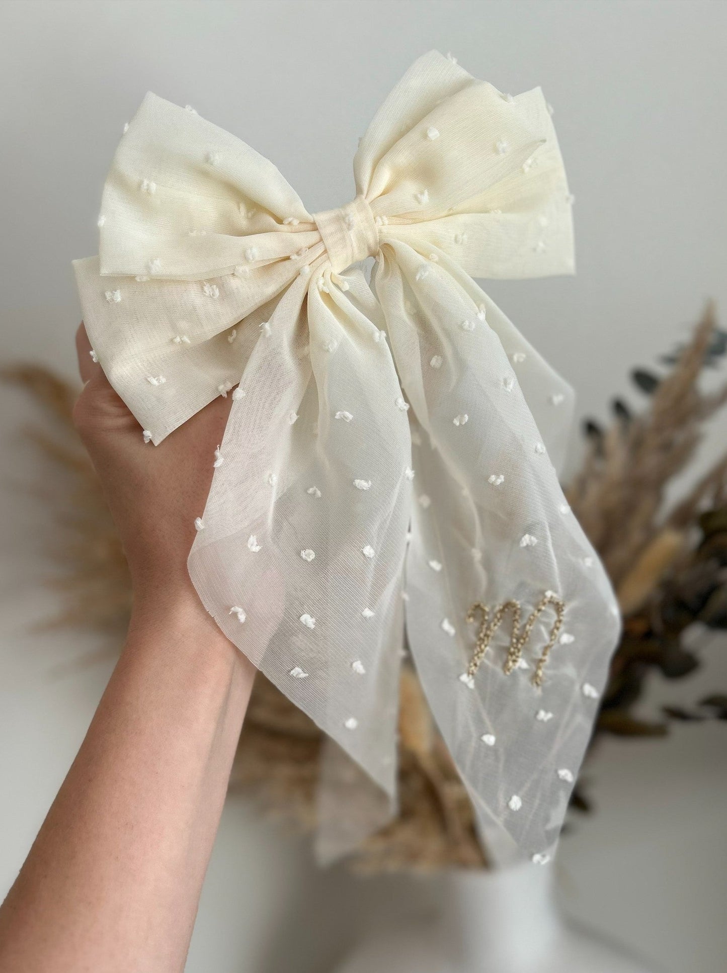 Hand Embroidered Bow