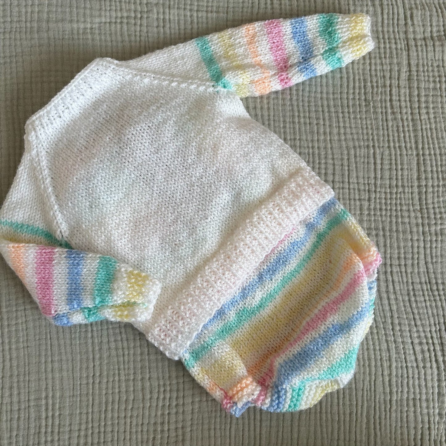 0-3 Month Handknitted Romper and Matching Cardi